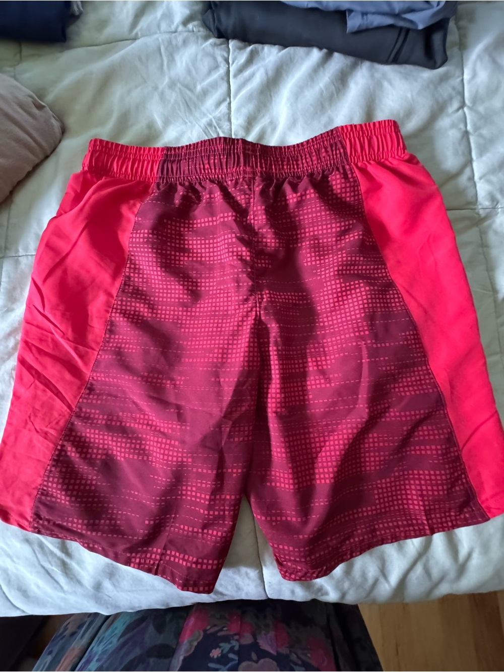Boy’s Athletic Red Patterned Shorts
